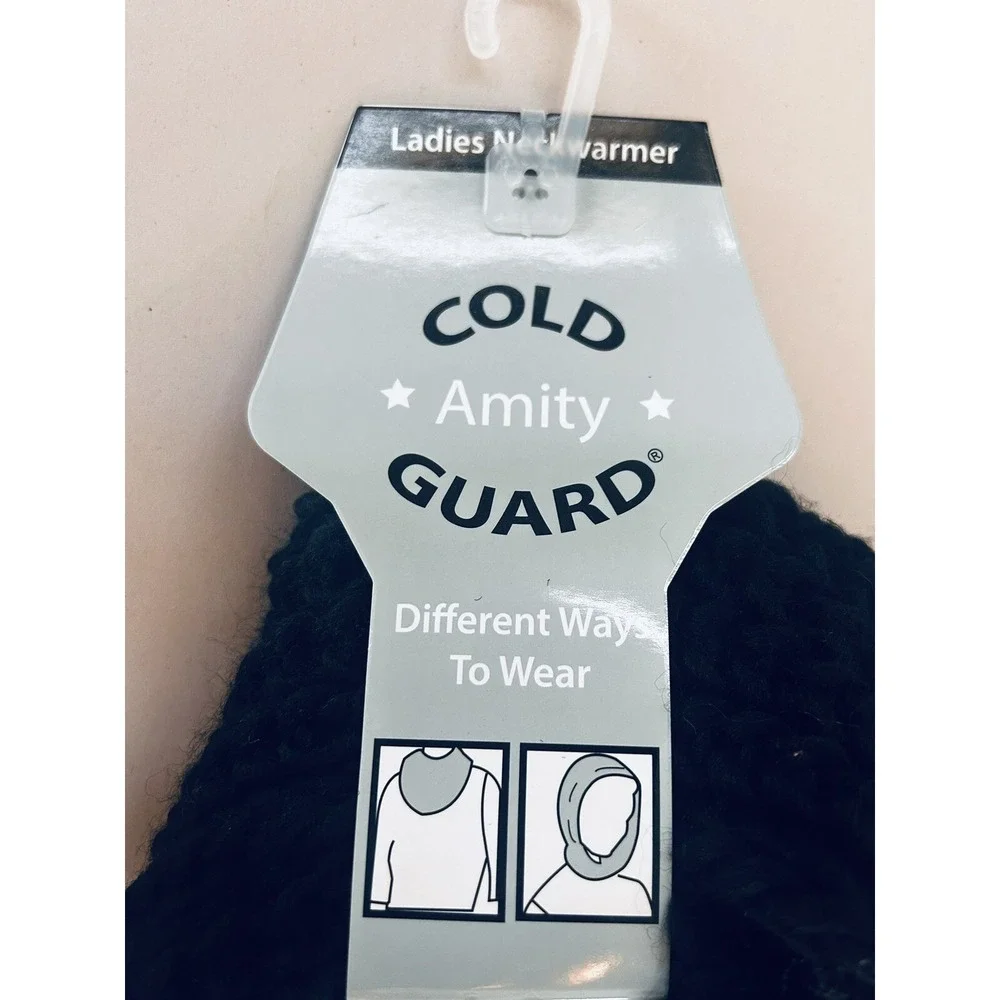 Amity Cold Guard Women's Black Knit‎ Neck & Head Warmer NEW Super Nice BxE